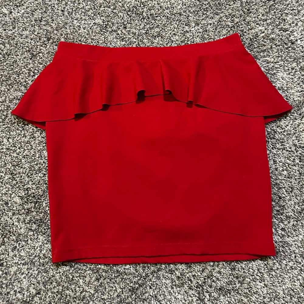 Candie's Vibrant Red Peplum Skirt